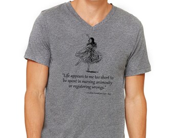 Women's T-Shirts [Out of Print] Charlotte Bront&#235; / Jane Eyre V-Neck Tee (Midnight Navy) (Womens) Jane Eyre — Out of Print