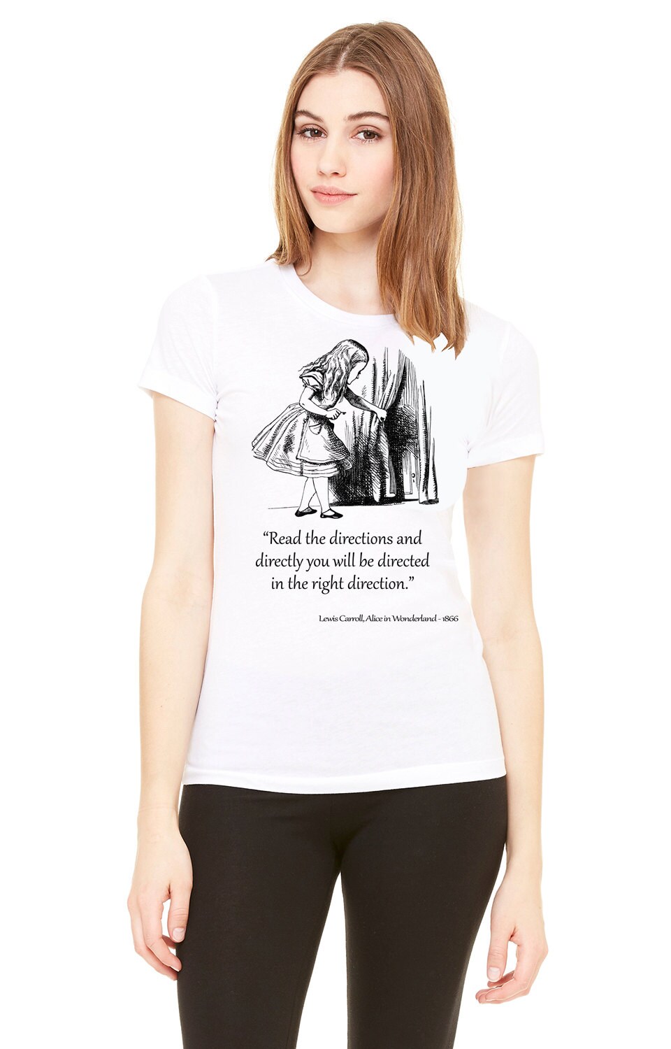 Women's T-Shirts [Out of Print] Lewis Carroll / Alice's Adventures in Wonderland (MinaLima) Womens Relaxed Fit Tee (Turquoise) Alice in Wonderland women's book t-shirt — Out of Print