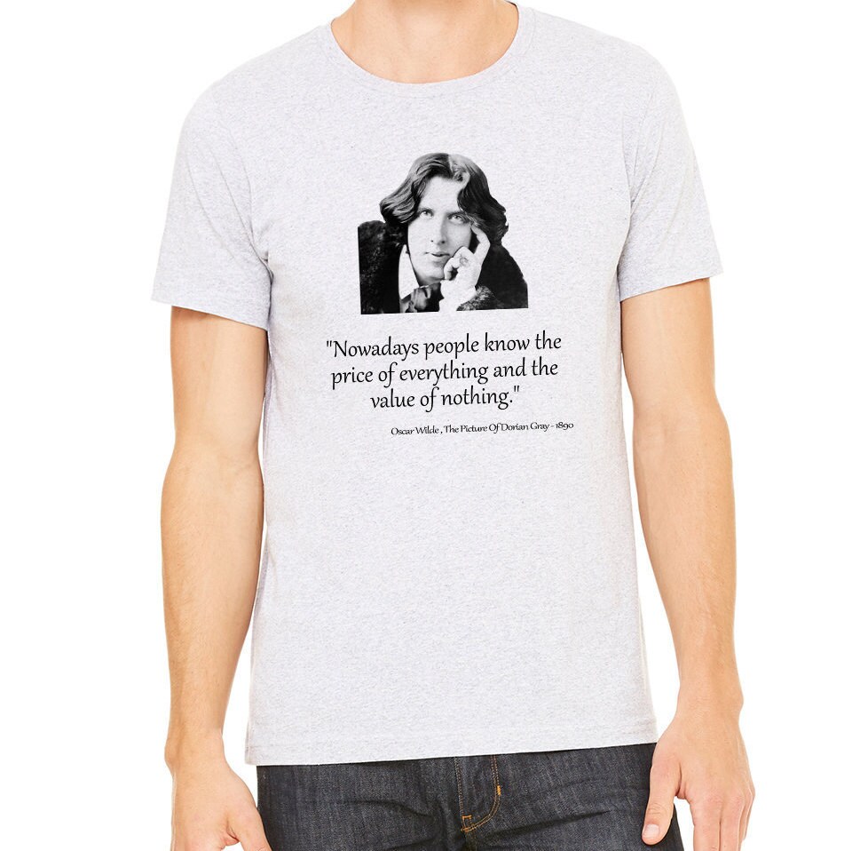 Women's T-Shirts [Out of Print] Oscar Wilde / The Picture of Dorian Gray Scoop Neck Tee [Gilded] (Black) (Womens) doriansolid_tee_unisex_m_sans_