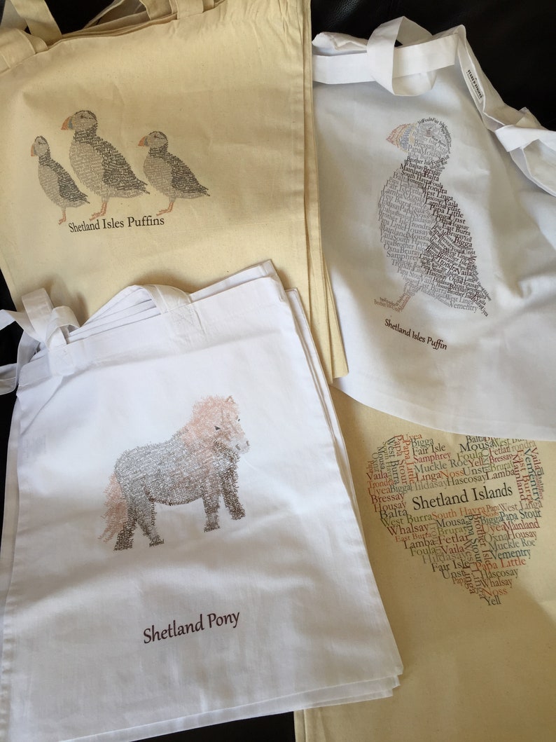 Shetland Isles and Shetland Bag Claire Kirkpatrick 100/% Cotton Tote Bag
