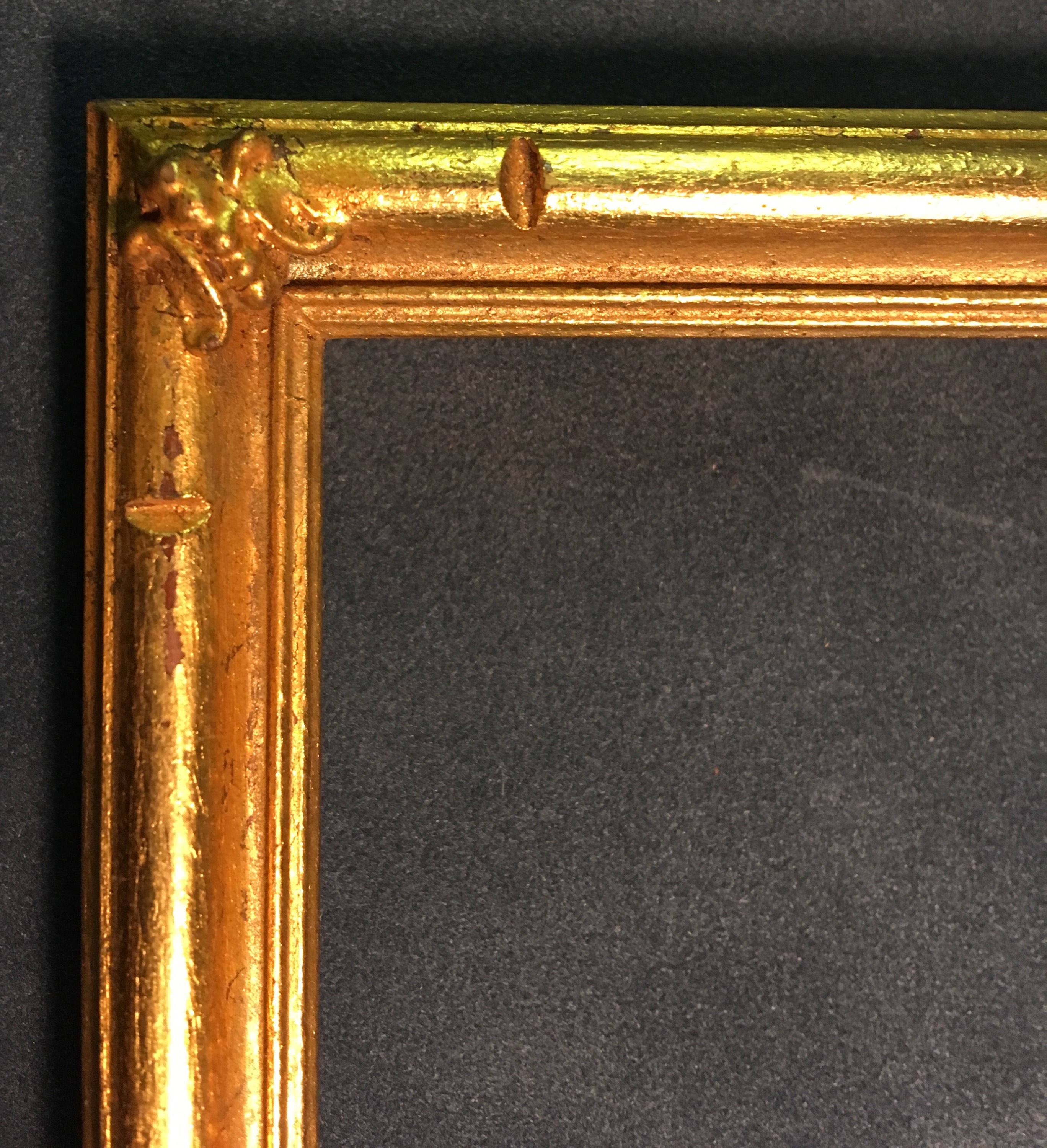 Antique gilded hand carved wood frame rectangular with corner Etsy