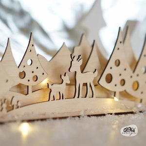 Fichier laser FORÊT DE NOËL animaux de la forêt découpés au laser SVG