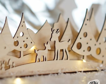 Laser file CHRISTMAS FOREST forest animal lasercut SVG