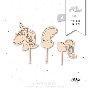 Lasercut Geburtstag Caketopper PEGASUS svg digital download
