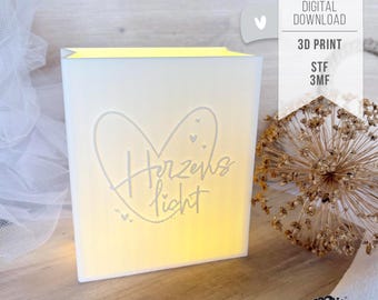 3D file Windlight Heart Light - Light Bag LED Light - STL 3MF - incl. commercial license