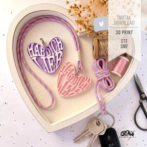 STL 3MF PENDANT I love you - 3D print file - Valentine's Day keychain - Digital download