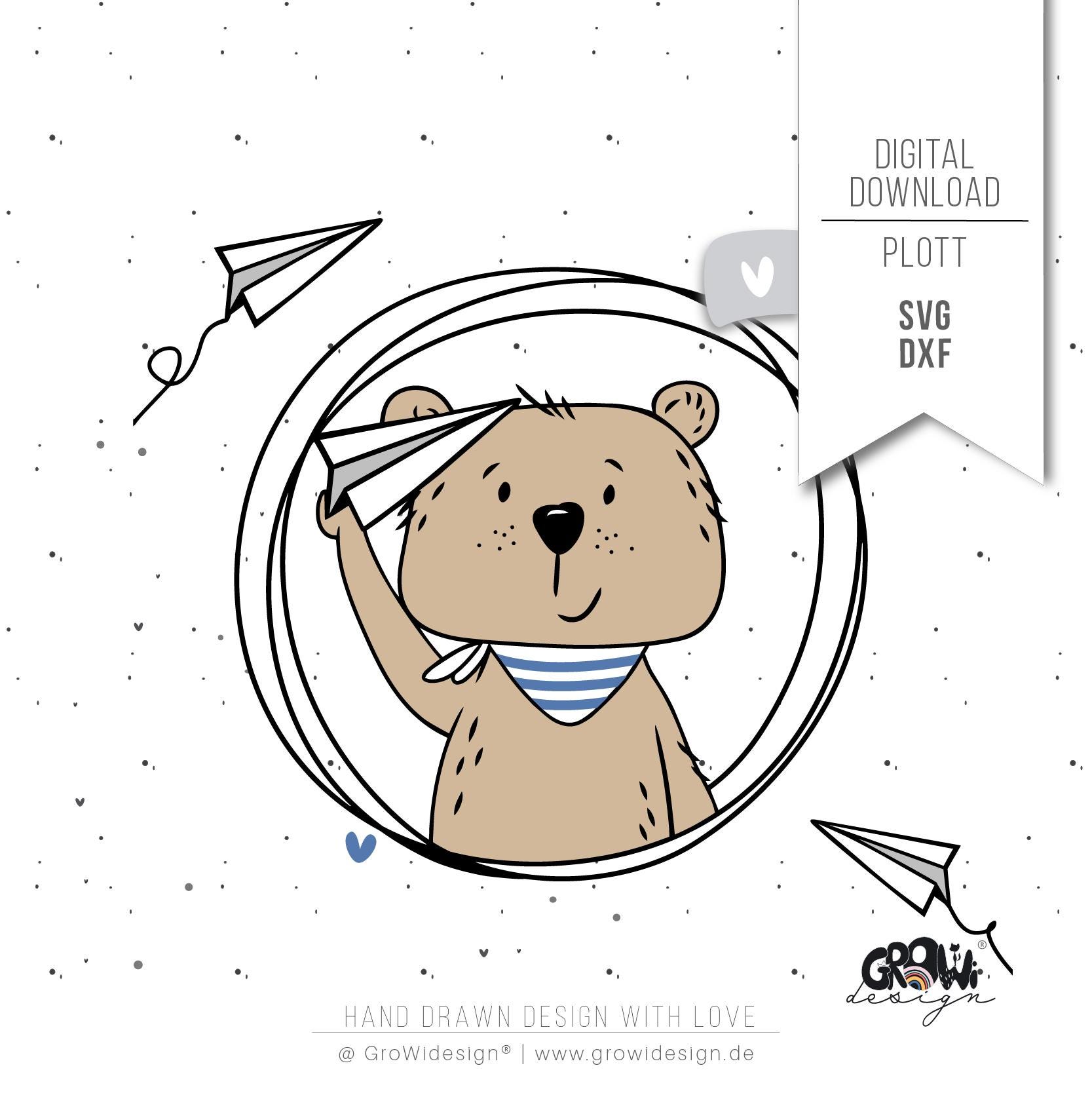 Plotter file BEAR paper airplane SVG