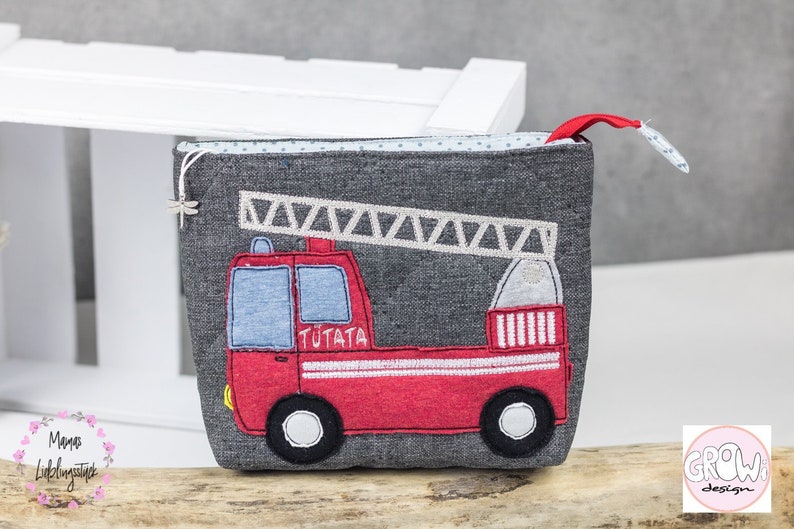 Fire truck Doodle embroidery file 13x18 16x26 18x30-3 sizes in one set Fire brigade
