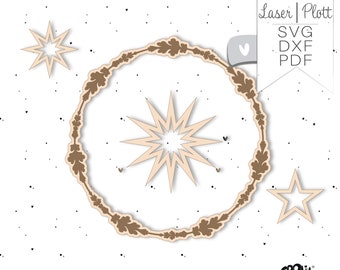 Laser file Christmas decoration wreath SVG