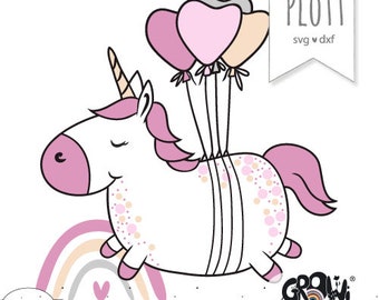 Plotter file unicorn for children svg, dxf