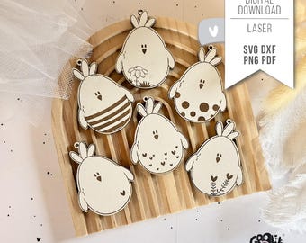 Laser file chicken Easter ornament SVG | Easter decoration wood | Laser cut template Easter decoration commercial license