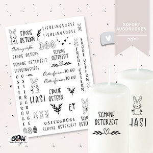 Kerzensticker OSTERN OSTERHASEN Kerzentattoo pdf