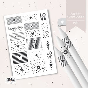 KERZENDATEI BANDEROLE HERZ pdf Liebe Kerzentattoo Kerzensticker digitaler Download
