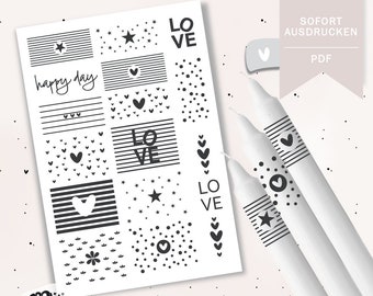 Candle sticker LOVE PDF template - Candle tattoo template - Design your own candles - Mother's Day Valentine's Day