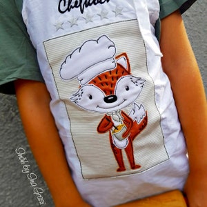embroidery file chef fox forest animal