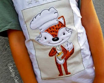 embroidery file chef fox forest animal