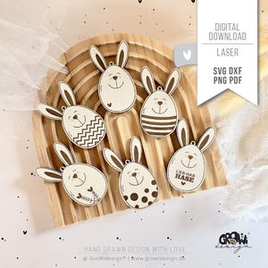 Lasercut Oster Anhänger Osterhasen SVG - GroWidesign GWL251