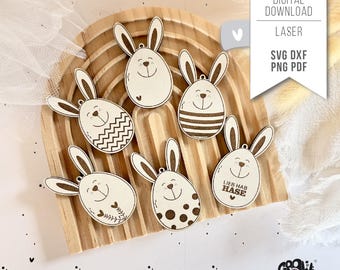 Laser-cut Easter pendants, Easter bunnies SVG