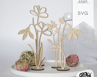 Flowers Spring Lasercut svg dxf