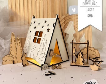 Laser file Gnome Tent Forest SVG