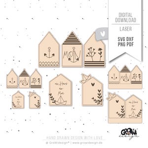 File laser HOUSE maritime SVG inclusa licenza commerciale - file plotter blocchi rimorchio GroWidesign