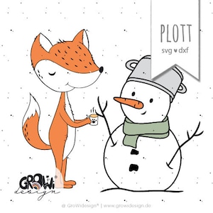 Fichier traceur renard bonhomme de neige