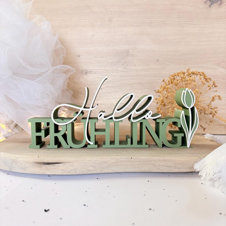 3D STL Datei FRÜHLING - 3MF Bambu Studio - Schriftzug