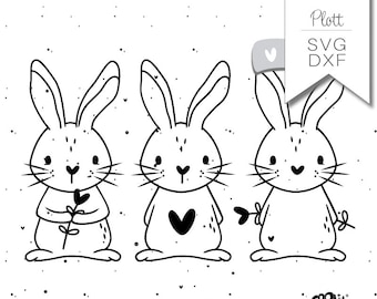 Plotter file Bunny Gang Easter Bunny svg dxf