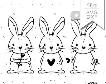 Plotterdatei Hasenbande Osterhase svg dxf