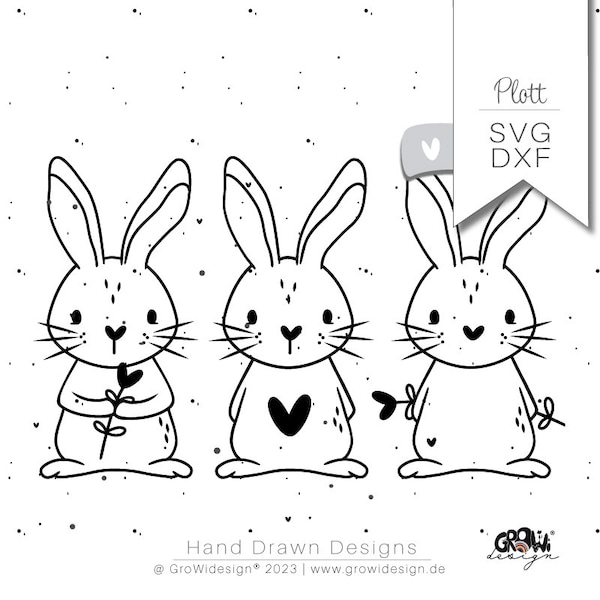 Plotterdatei Hasenbande Osterhase svg dxf