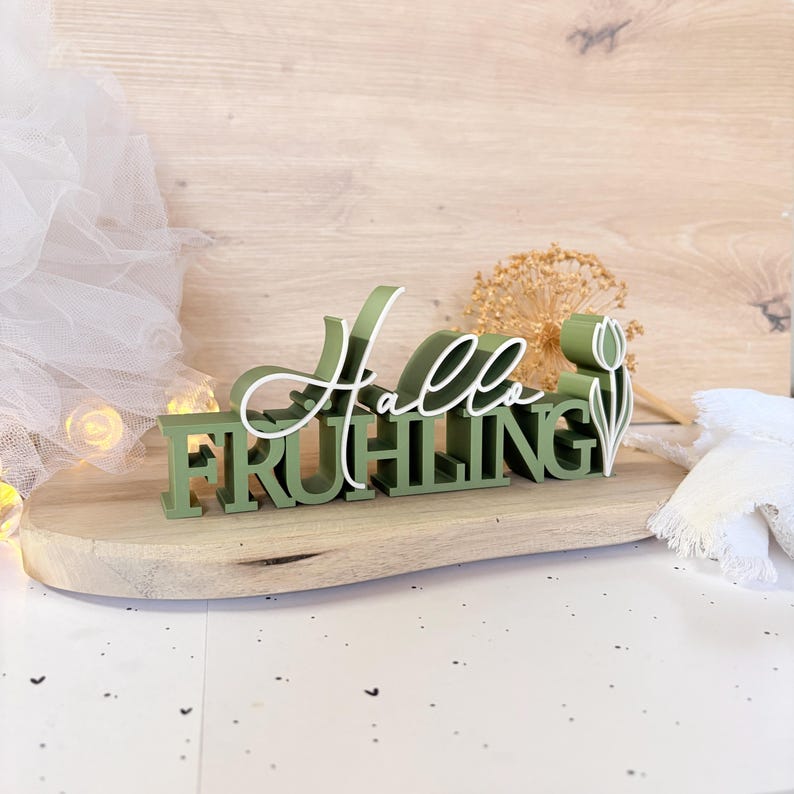 3D STL Datei FRÜHLING - 3MF Bambu Studio - Schriftzug