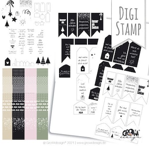 Clipart Digistamp Christmas attachments gift tags