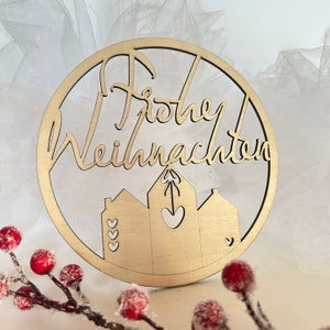 Laserdatei WEIHNACHTEN Türschild Kranz  SVG