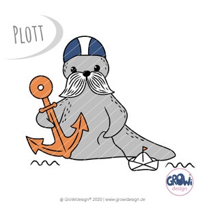 Fichier traceur Phoque phoque phoque de fourrure maritime - svg, dxf