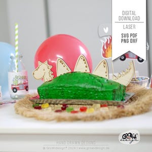 Lasercut Birthday Caketopper DINO svg digital download