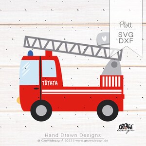 Plotter file fire department car svg, dxf