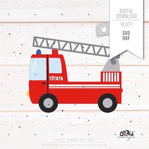 Fichier traceur camion de pompiers svg dxf