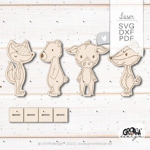 Forest animals game character svg laser file