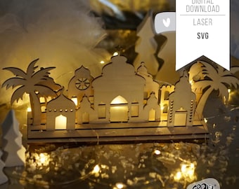 Laser file HOUSES SVG - Christmas houses ORIENT