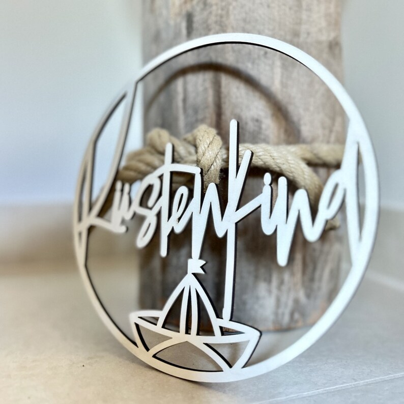 Laserdatei Küstenkind Türkranz SVG - Türschild maritim - Sommer Home Deko - inkl. Gewerbelizenz