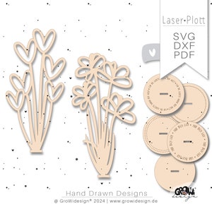 Bloemen Moederdag Lasercut svg dxf