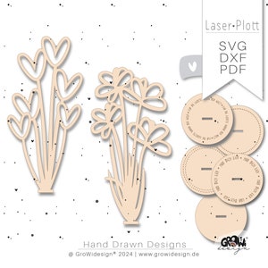 Flowers Mother's Day Lasercut svg dxf