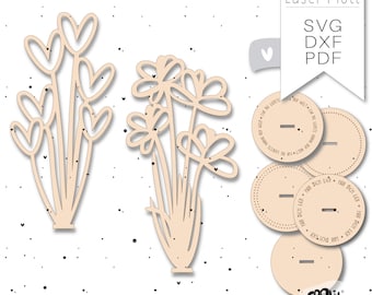 Flowers Mother's Day Lasercut svg dxf