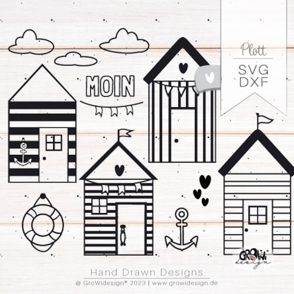 Plotter file beach house svg dxf