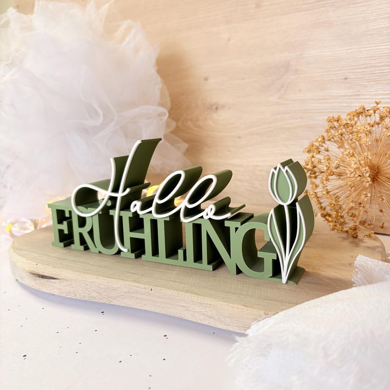 3D STL Datei FRÜHLING - 3MF Bambu Studio - Schriftzug