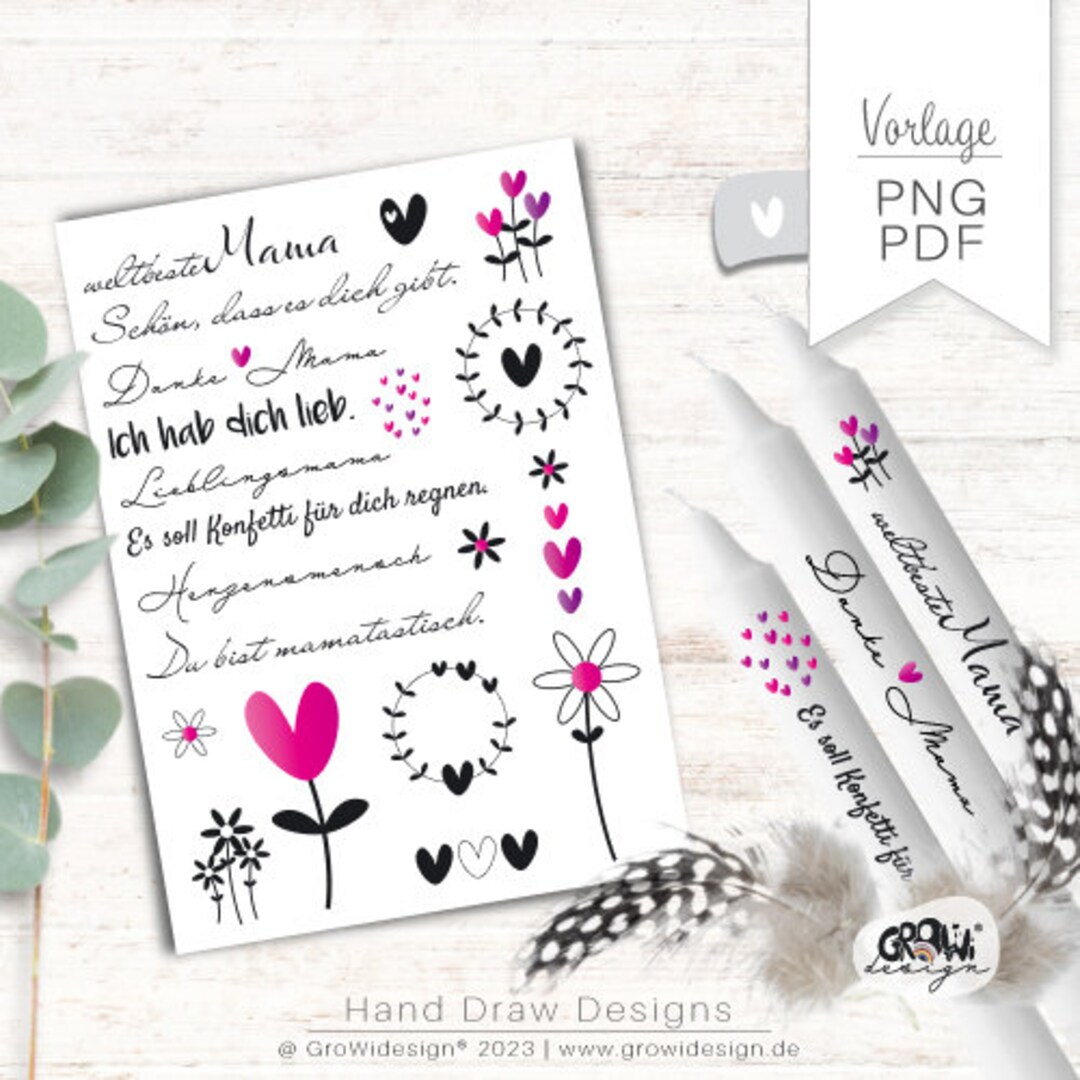 Candle Tattoo Mom Mother's Day Candlesticker Pdf Png - Etsy