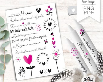 Candle sticker MOTHER'S DAY MAMA candle tattoo pdf png