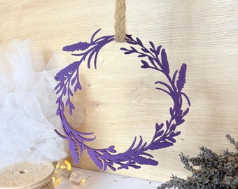 3D file LAVENDER door wreath STL 3MF Bambu Studio - Provençal flowers floral door wreath - incl. commercial license