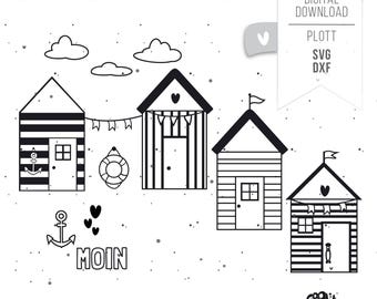 Plotterfil strandhus svg dxf