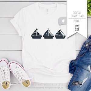 Fichier plotter BATEAU À VOILE SVG - bateau bateau en papier maritime